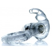 Прозрачное эрекционное виброкольцо с клиторальным зайчиком - Boys of Toys - в Архангельске купить с доставкой