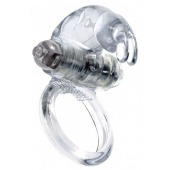 Прозрачное эрекционное виброкольцо с клиторальным зайчиком - Boys of Toys - в Архангельске купить с доставкой