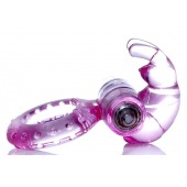 Розовое эрекционное виброкольцо с клиторальным зайчиком - Boys of Toys - в Архангельске купить с доставкой