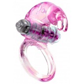 Розовое эрекционное виброкольцо с клиторальным зайчиком - Boys of Toys - в Архангельске купить с доставкой