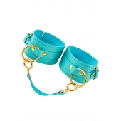 Голубые однослойные кожаные оковы - Pecado - купить с доставкой в Архангельске