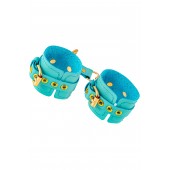 Голубые однослойные кожаные наручники - Pecado - купить с доставкой в Архангельске