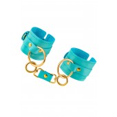 Голубые однослойные кожаные наручники - Pecado - купить с доставкой в Архангельске