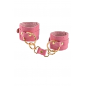 Розовые однослойные кожаные наручники - Pecado - купить с доставкой в Архангельске