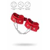 Красные кожаные наручники-браслеты со скруглёнными углами - Pecado - купить с доставкой в Архангельске