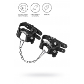 Черные кожаные наручники-браслеты из двух ремешков - Pecado - купить с доставкой в Архангельске