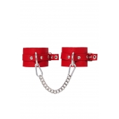 Красные мягкие кожаные оковы с люверсами - Pecado - купить с доставкой в Архангельске