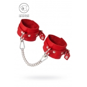 Красные мягкие кожаные оковы с люверсами - Pecado - купить с доставкой в Архангельске