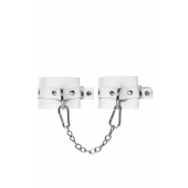 Белые мягкие кожаные оковы с люверсами - Pecado - купить с доставкой в Архангельске