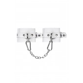 Белые мягкие кожаные наручники с люверсами - Pecado - купить с доставкой в Архангельске