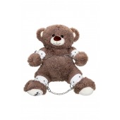 Бондажный набор: бурый мишка с белыми оковами и наручниками - Pecado - купить с доставкой в Архангельске