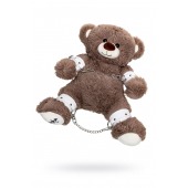 Бондажный набор: бурый мишка с белыми оковами и наручниками - Pecado - купить с доставкой в Архангельске