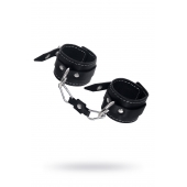 Черные двухслойные наручники с белой строчкой - Pecado - купить с доставкой в Архангельске