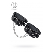 Черные кожаные оковы с двумя ремешками - Pecado - купить с доставкой в Архангельске