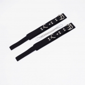 Черные кожаные оковы с регулируемыми ремешками - Crazy Handmade - купить с доставкой в Архангельске