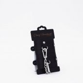 Черные кожаные наручники с хромированной фурнитурой - Crazy Handmade - купить с доставкой в Архангельске