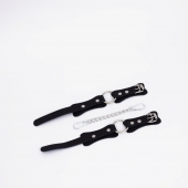 Черные кожаные оковы с кольцом - Crazy Handmade - купить с доставкой в Архангельске