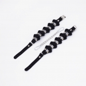 Черные кожаные наручники из звеньев - Crazy Handmade - купить с доставкой в Архангельске