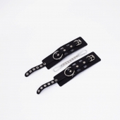 Черные кожаные наручники Sex - Crazy Handmade - купить с доставкой в Архангельске