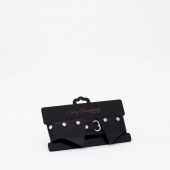 Черный однослойный кожаный ошейник с имитацией воротничка - Crazy Handmade - купить с доставкой в Архангельске