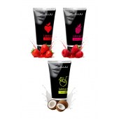 Набор из 3 съедобных лубрикантов JUJU (клубника, малина, кокос) - JuJu - купить с доставкой в Архангельске