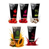 Набор из 5 съедобных лубрикантов JUJU (клубника, малина, тропические фрукты, вишня, кокос) - JuJu - купить с доставкой в Архангельске