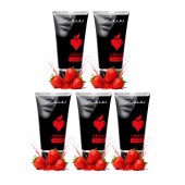 Набор из 5 съедобных лубрикантов JUJU со вкусом клубники - JuJu - купить с доставкой в Архангельске