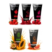 Набор из 5 съедобных лубрикантов JUJU (клубника, малина, тропические фрукты, вишня, грейпфрут) - JuJu - купить с доставкой в Архангельске