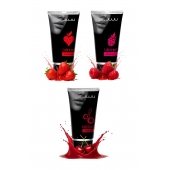 Набор из 3 съедобных лубрикантов JUJU (клубника, малина, вишня) - JuJu - купить с доставкой в Архангельске