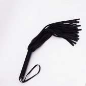 Черный кожаный флоггер - 45 см. - Crazy Handmade - купить с доставкой в Архангельске