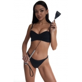 Стек с широким черным кожаным наконечником и металлической ручкой - 67 см. - Crazy Handmade - купить с доставкой в Архангельске