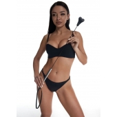 Стек с черным кожаным наконечником в виде сердца и металлической ручкой - 67 см. - Crazy Handmade - купить с доставкой в Архангельске