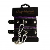 Черно-фиолетовые скругленные наручники с мягкой подкладкой - Crazy Handmade - купить с доставкой в Архангельске