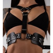 Черная кожаная двусторонняя портупея - Crazy Handmade - купить с доставкой в Архангельске