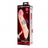 Телесная удлиняющая насадка с рельефом и вибрацией Brad - 21,3 см. - Baile - в Архангельске купить с доставкой