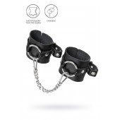 Черные наручники из толстой натуральной кожи с люверсами - Pecado - купить с доставкой в Архангельске
