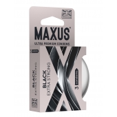 Черные утолщенные презервативы MAXUS Extra Strong с железным кейсом - 3 шт. - Maxus - купить с доставкой в Архангельске