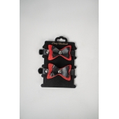 Черно-красные кожаные наручники с бантиками - Crazy Handmade - купить с доставкой в Архангельске