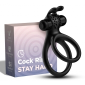 Черное эрекционное виброкольцо с подхватом мошонки Stay Hard - Boys of Toys - в Архангельске купить с доставкой