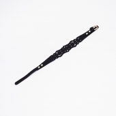 Черный ажурный чокер с золотистой фурнитурой - Crazy Handmade - купить с доставкой в Архангельске