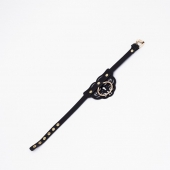 Черный чокер с клепками и золотистой фурнитурой - Crazy Handmade - купить с доставкой в Архангельске