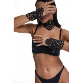 Фигурный набор для БДСМ-игр с узорами и золотистой фурнитурой - Crazy Handmade - купить с доставкой в Архангельске