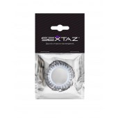 Эластичное эрекционное колечко с черными «ресничками» - Sextaz - в Архангельске купить с доставкой