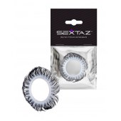 Эластичное эрекционное колечко с черными «ресничками» - Sextaz - в Архангельске купить с доставкой