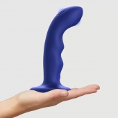 Синяя насадка-стимулятор Strap-On-Me Tapping Dildo Wave - Strap-on-me - купить с доставкой в Архангельске
