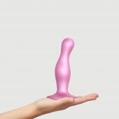 Розовая насадка Strap-On-Me Dildo Plug Curvy size M - Strap-on-me - купить с доставкой в Архангельске