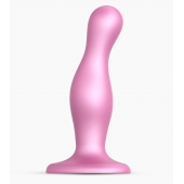 Розовая насадка Strap-On-Me Dildo Plug Curvy size M - Strap-on-me - купить с доставкой в Архангельске