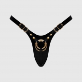 Черный пояс для фиксации насадок Strap-On-Me Leatherette Harness Fabulous - Strap-on-me - купить с доставкой в Архангельске