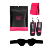 Черно-розовый эротический набор: маска, наручники и повязка - Erokay - купить с доставкой в Архангельске