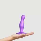 Фиолетовая насадка Strap-On-Me Dildo Plug Curvy size S - Strap-on-me - купить с доставкой в Архангельске